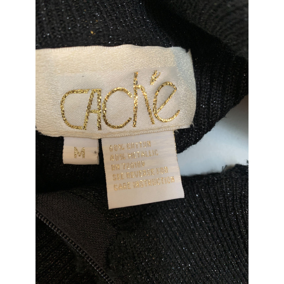 Women’s Caché Black Beaded Halter Top Size M