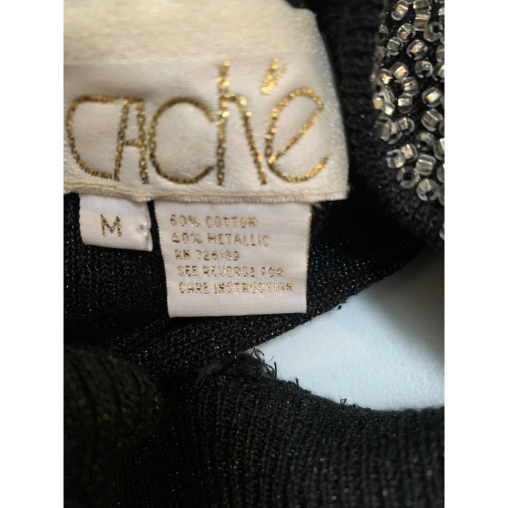 Women’s Caché Black Beaded Halter Top Size M