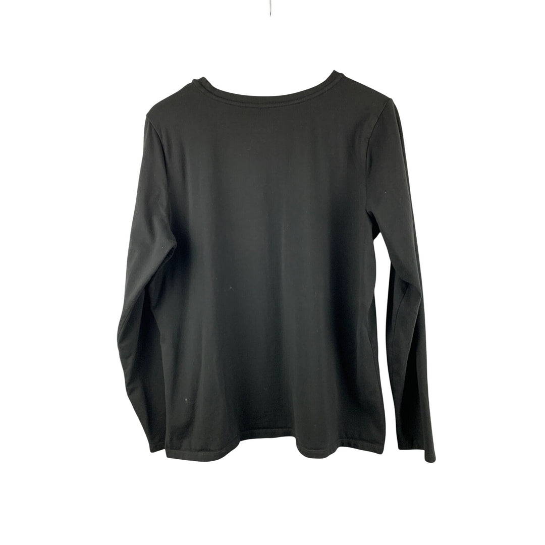 D&Co. Essentials Black Long Sleeve Top L Cotton Blend