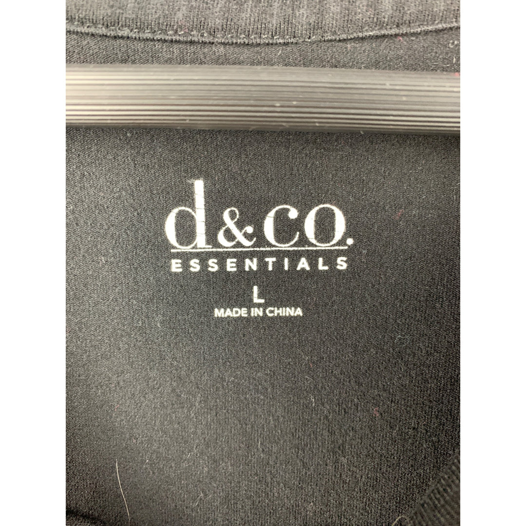 D&Co. Essentials Black Long Sleeve Top L Cotton Blend