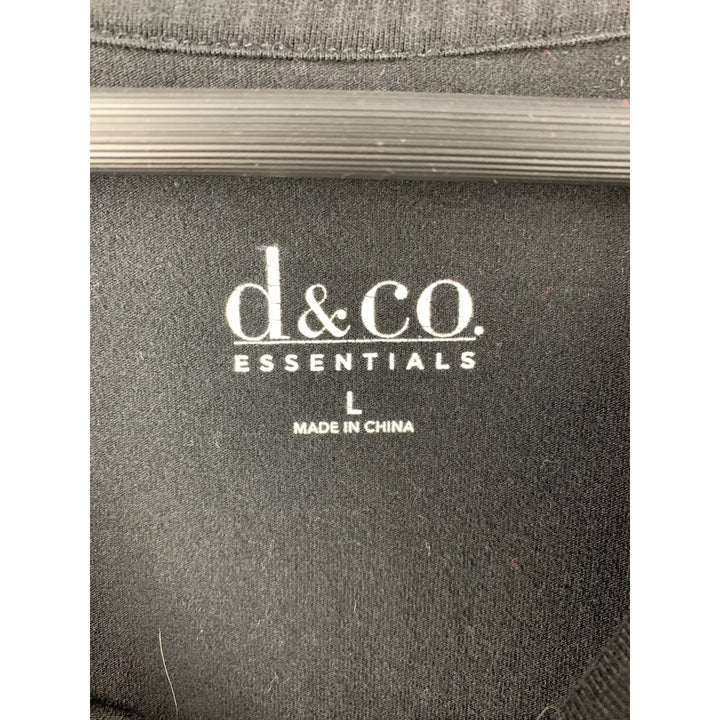 D&Co. Essentials Black Long Sleeve Top L Cotton Blend