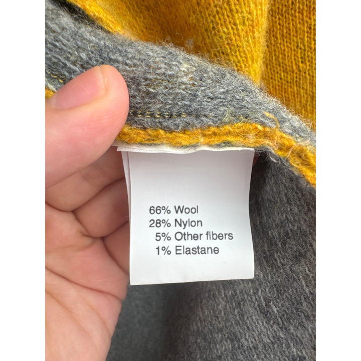 Women’s Chiaramente Medium Yellow & Grey Wool Hooded Sweater