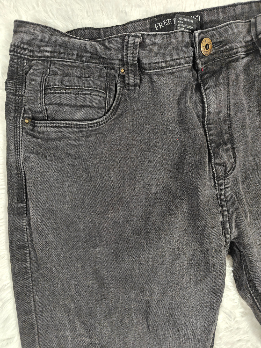 Mens Free Planet Straight Jeans Black 34x32