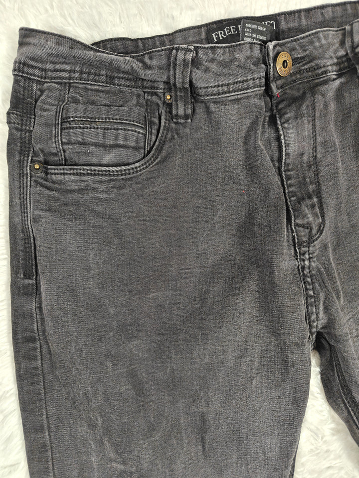 Mens Free Planet Straight Jeans Black 34x32
