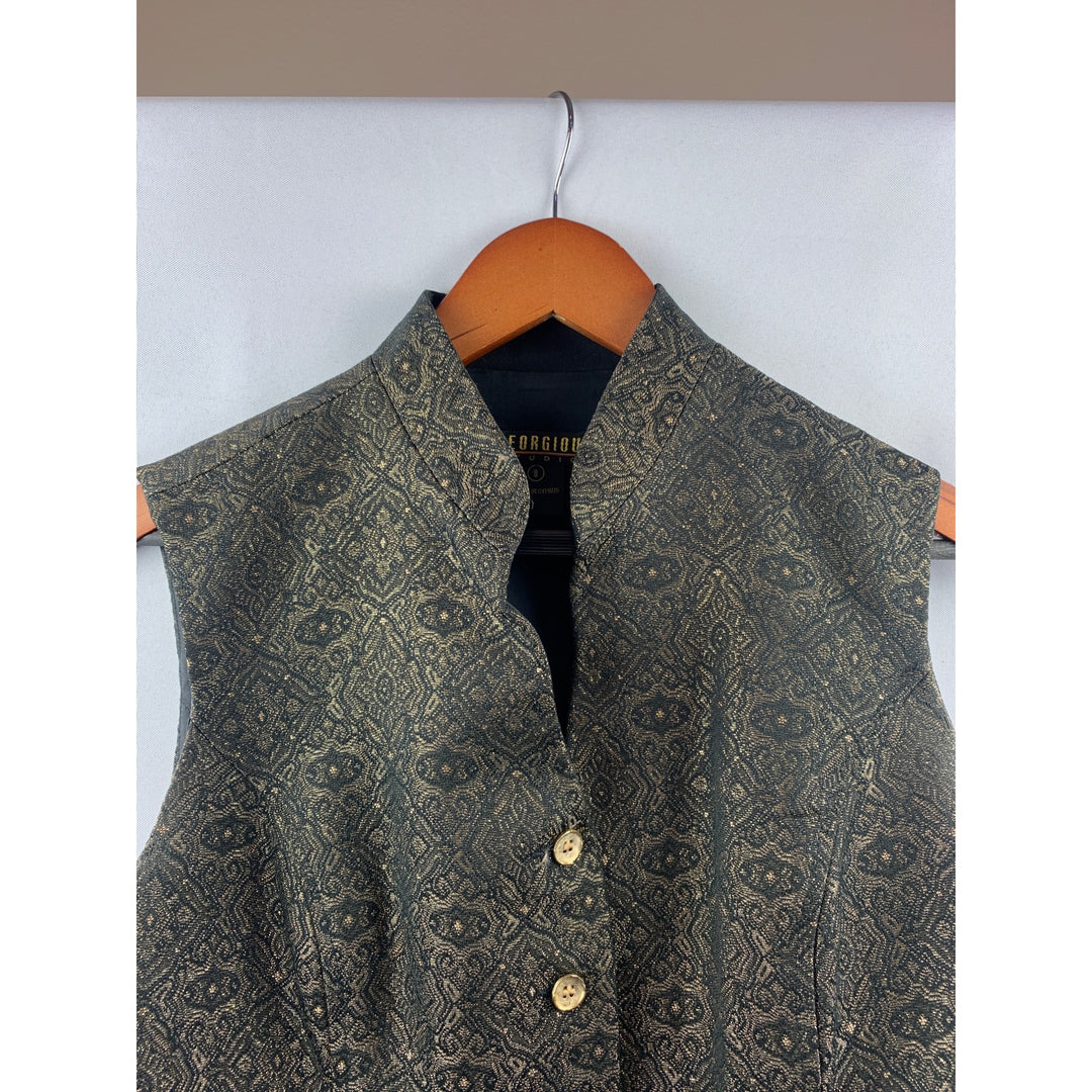 Women's Georgiou Studio Black & Gold Vest Size 8