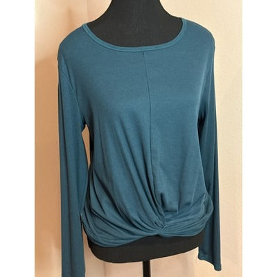 Long Sleeve Blue Twist Front Top Size M