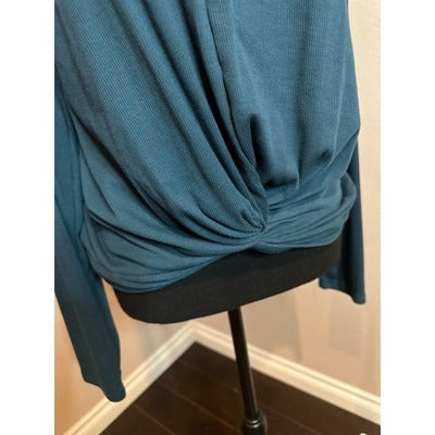Long Sleeve Blue Twist Front Top Size M