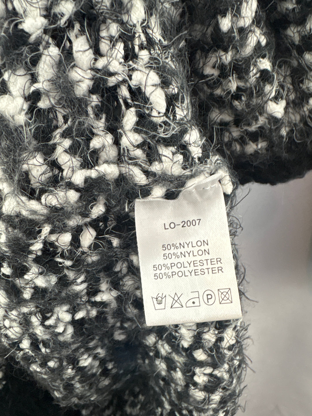 Women’s Vintage Concept Small Black &amp; White Fuzzy Cardigan
