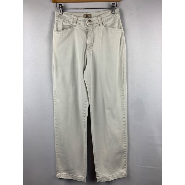 Lee Womens Cotton Blend White Straight Leg Pants Size 4P