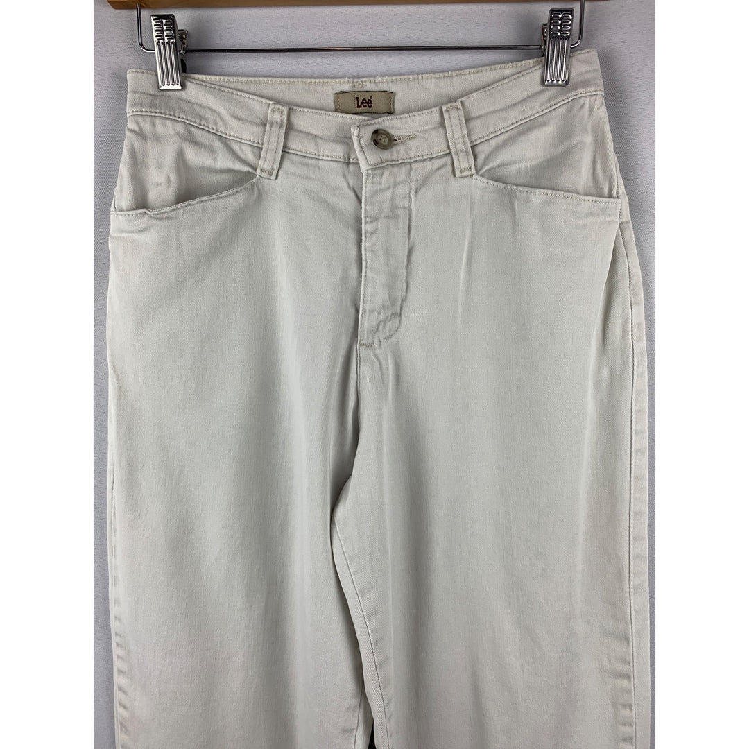 Lee Womens Cotton Blend White Straight Leg Pants Size 4P