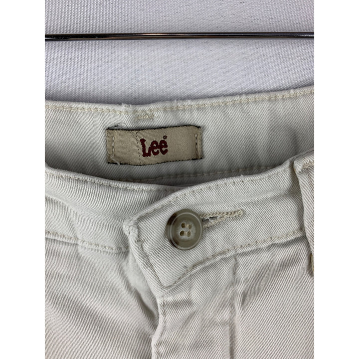 Lee Womens Cotton Blend White Straight Leg Pants Size 4P