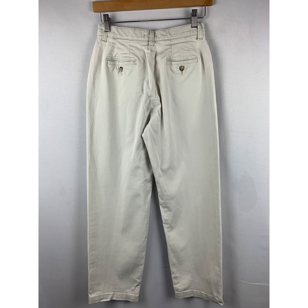 Lee Womens Cotton Blend White Straight Leg Pants Size 4P