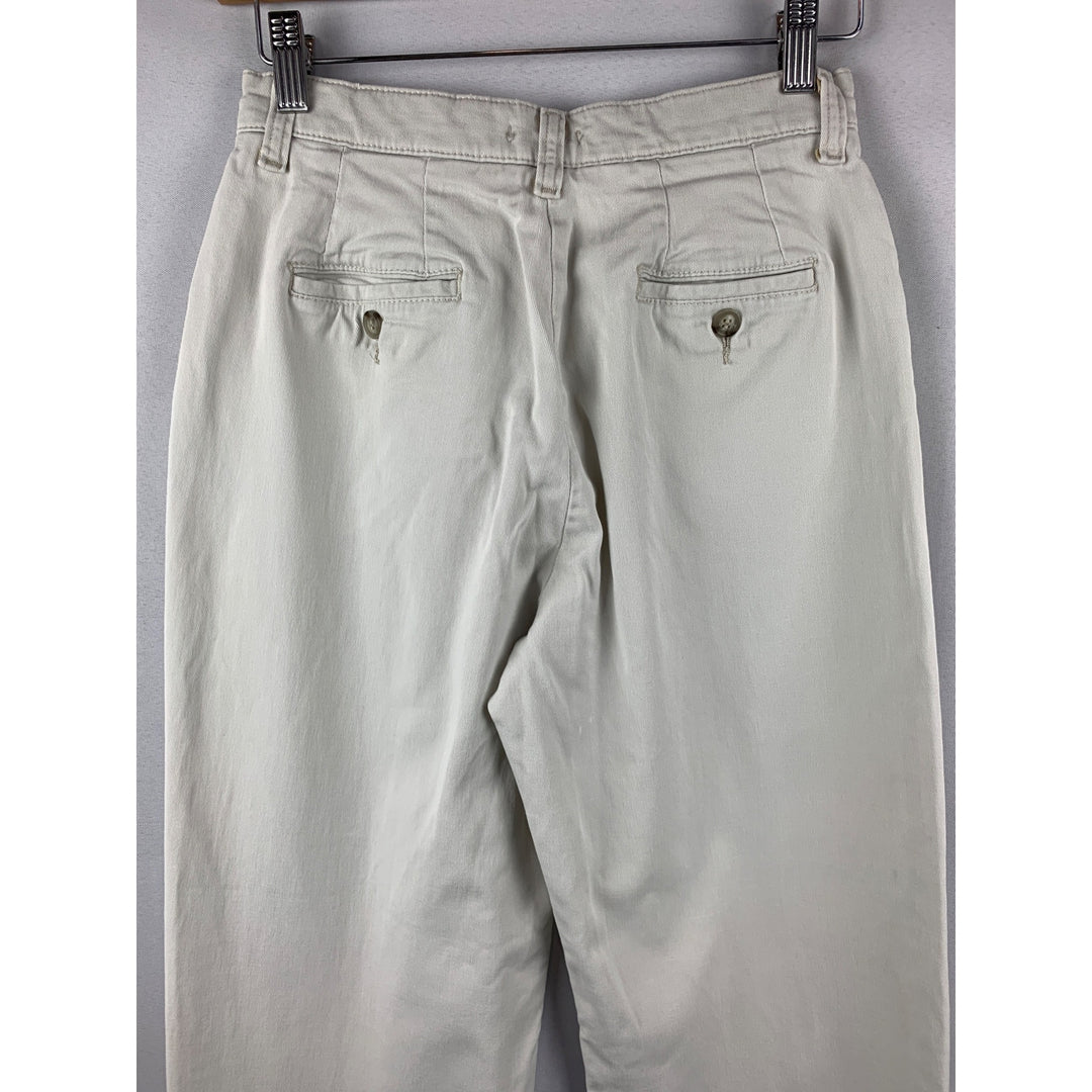 Lee Womens Cotton Blend White Straight Leg Pants Size 4P