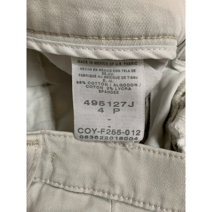 Lee Womens Cotton Blend White Straight Leg Pants Size 4P