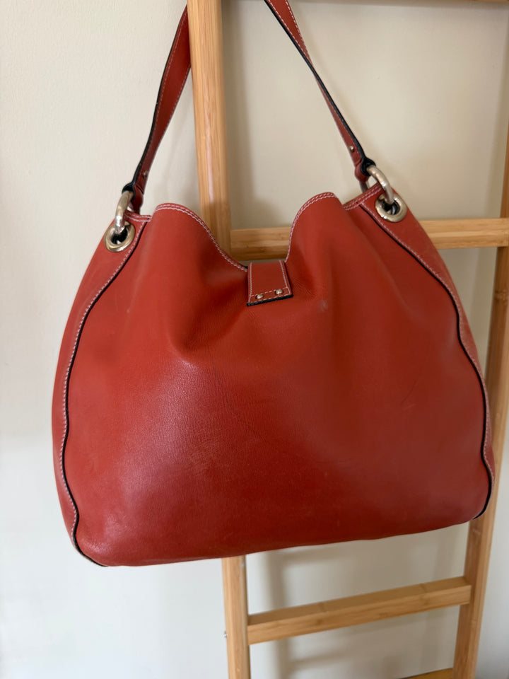Marc Jacobs Collection Burnt Orange Leather Hobo Shoulder Bag Large