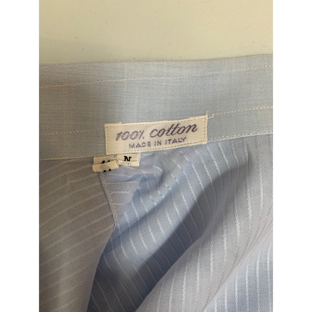 De Lisi Mens Striped Dress Shirt L Blue