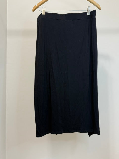 Halara Ruched Split Hem Midi Skirt Black NWT SzXL