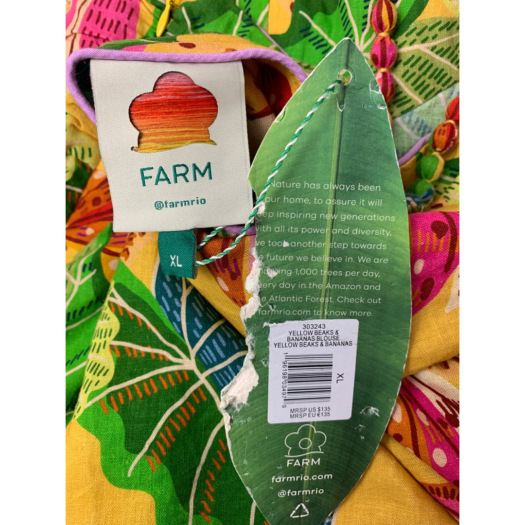 Women’s Farm Rio Tropical Inspired Beaded Top Size XL