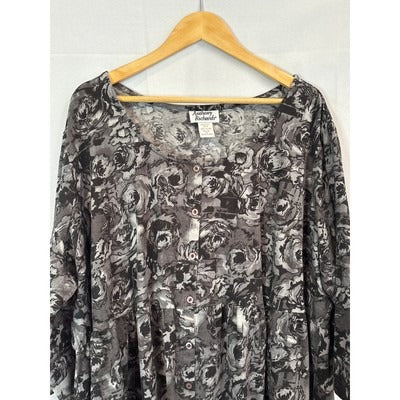Anthony Richards 3X Floral Print Long Sleeve Dress