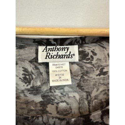 Anthony Richards 3X Floral Print Long Sleeve Dress