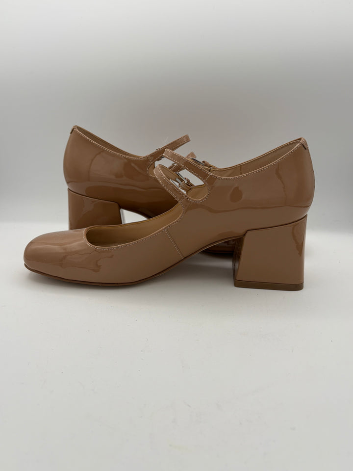 Women’s Marc Fisher Size 8.5 Nude Patent Leather Block Heels
