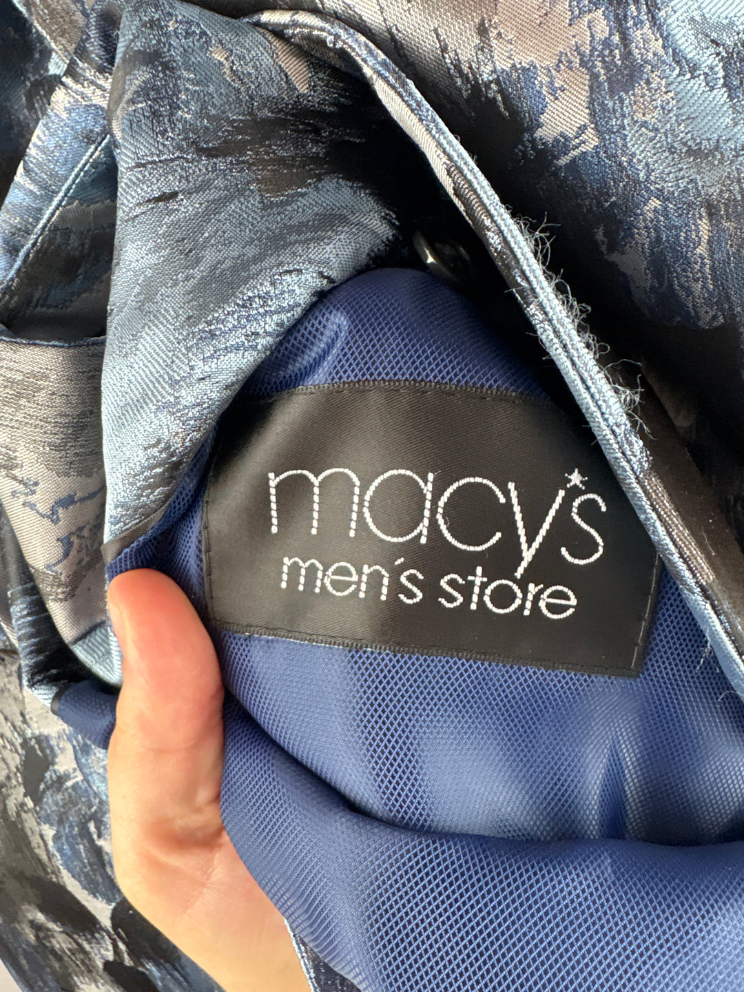 Men’s Tallia Metallic Silver w/ Blue Florals Blazer