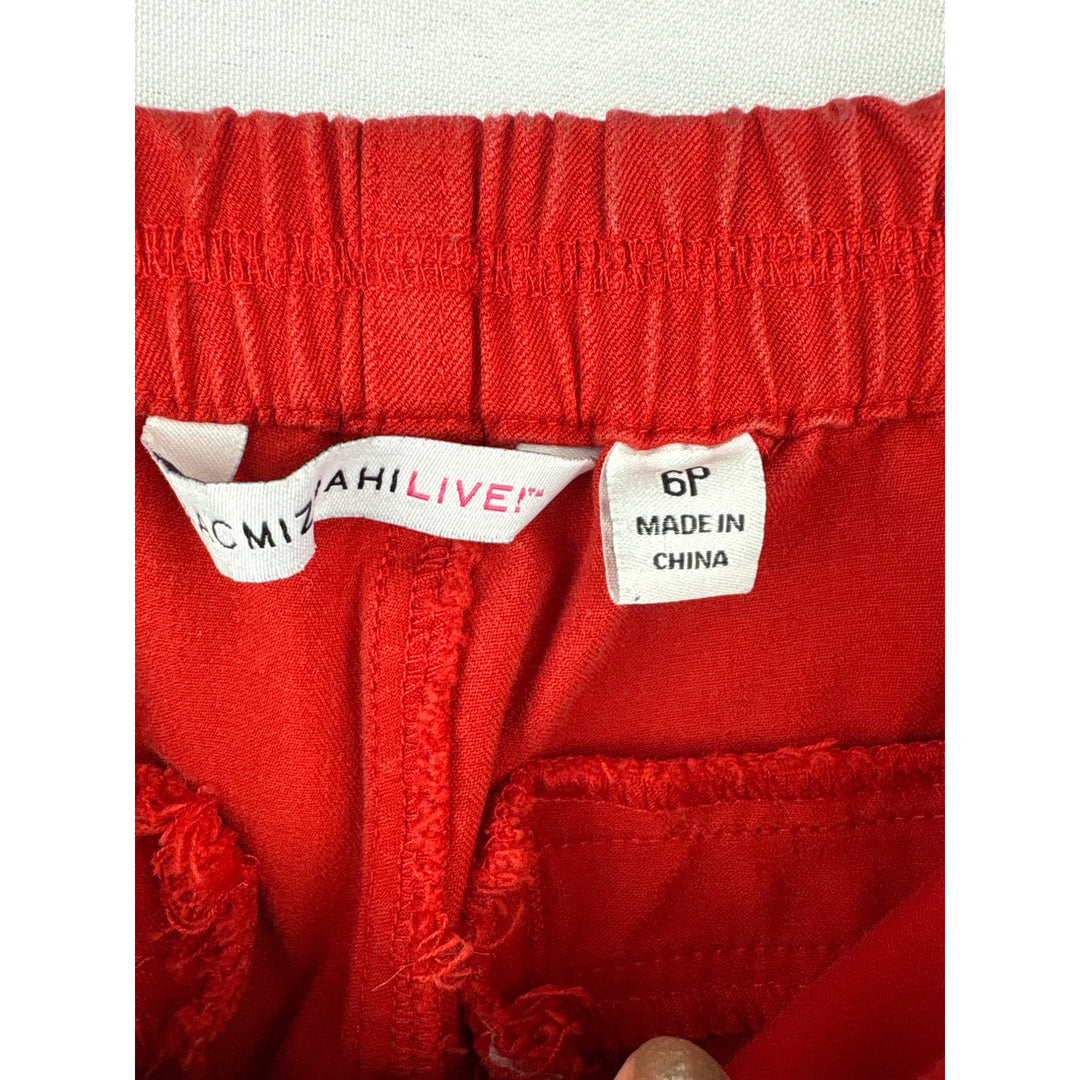 Isaac Mizrahi Live! Red Womens Pants 6P Cotton/Rayon/Spandex Blend
