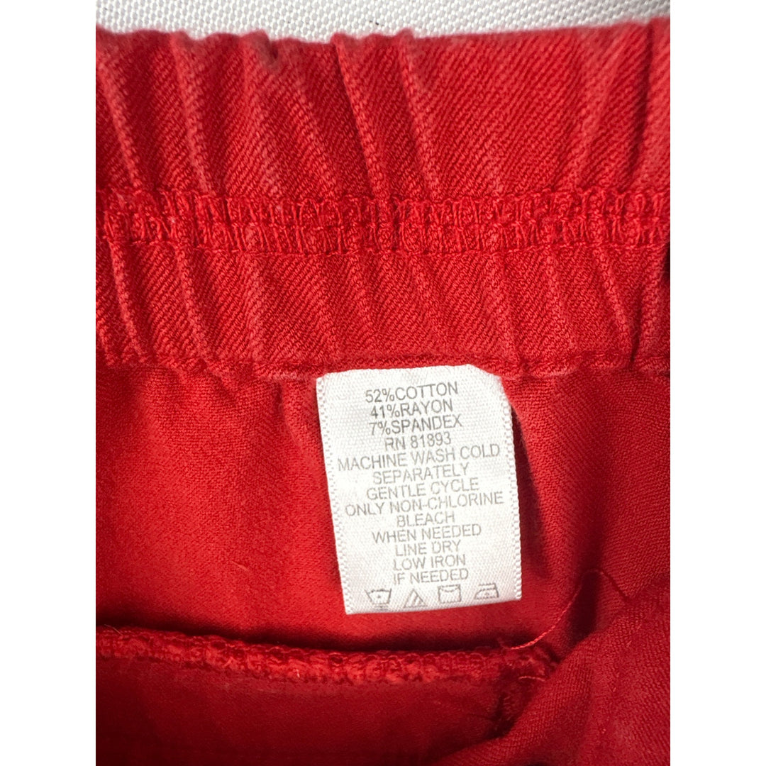 Isaac Mizrahi Live! Red Womens Pants 6P Cotton/Rayon/Spandex Blend