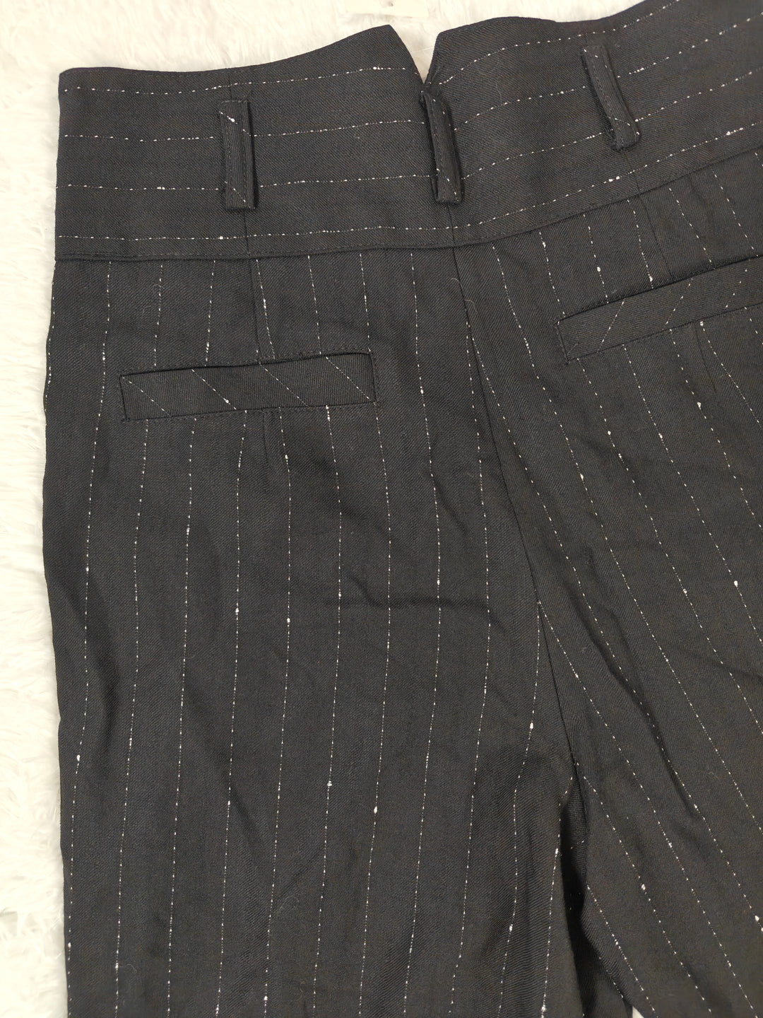 Womens Nanette Lepore Dress Pants Black Pinstripe Size 8