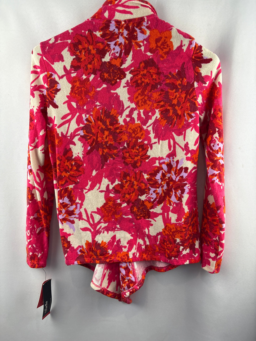 Women’s Rafaella Small Pink, Orange White Floral Cardigan