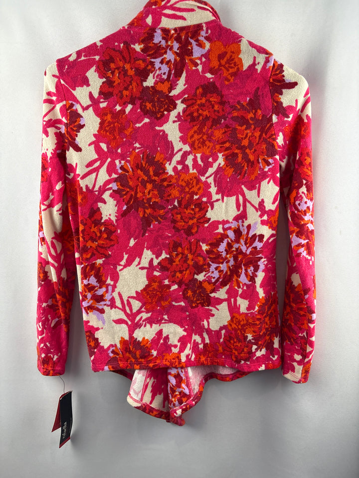 Women’s Rafaella Small Pink, Orange White Floral Cardigan