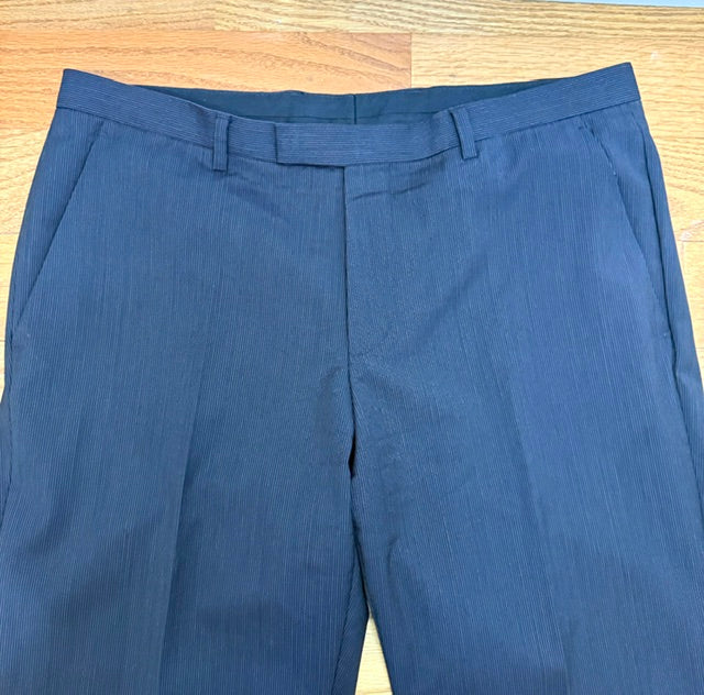 Hugo Boss Dark Blue Pinstripe Dress Slacks – Size 34R, Inseam 29