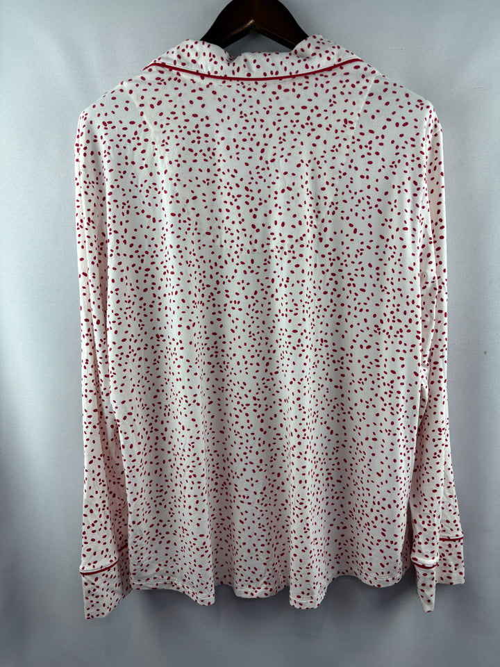 Women’s The Cat’s Pajamas Size 1X White w/ Red Dots PJ Set