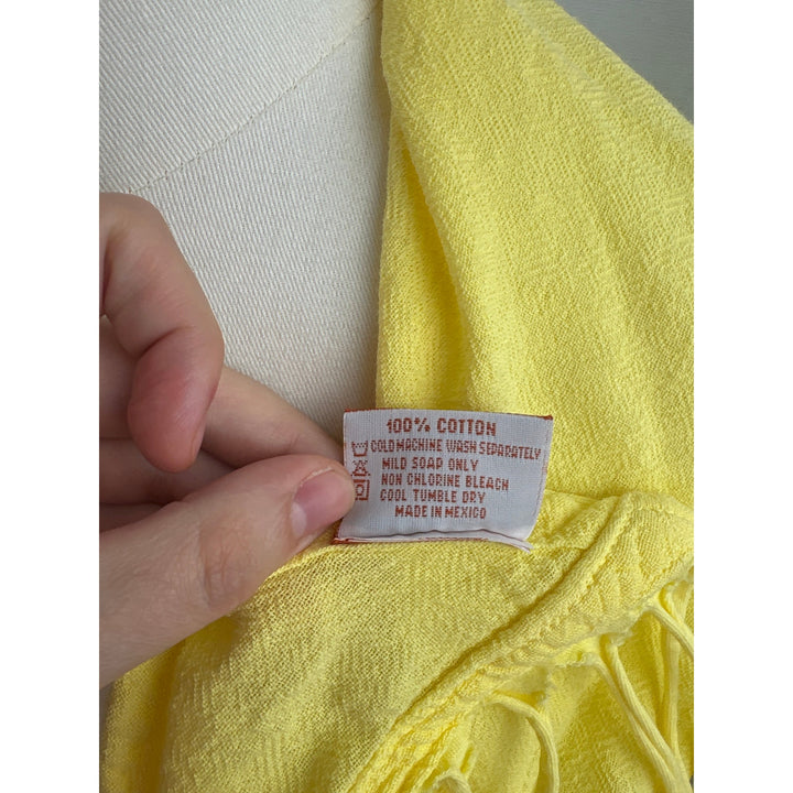 Women’s Oh My Gauze! Butter Yellow Fringed Scarf/Shawl