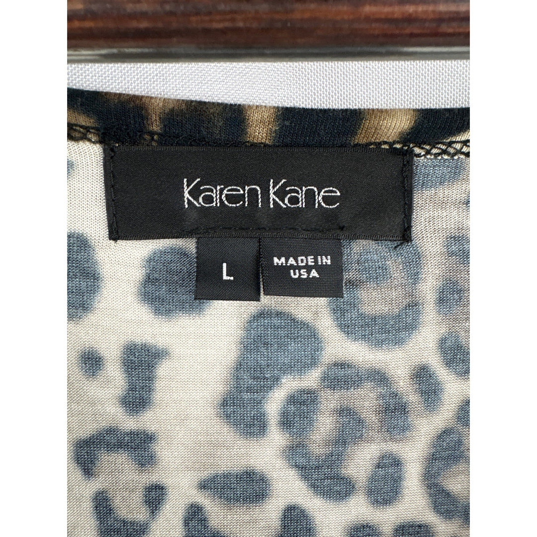 Women’s Karen Kane Large Cheetah Print Midi Wrap Style Dress