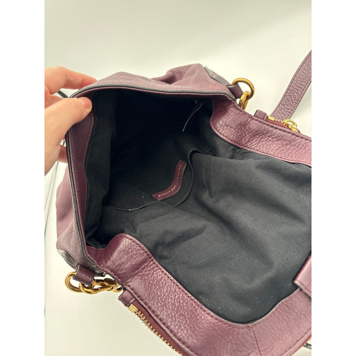 Women’s Marc Jacob’s Dark Burgundy Crossbody Purse w/ Gold Hardware.