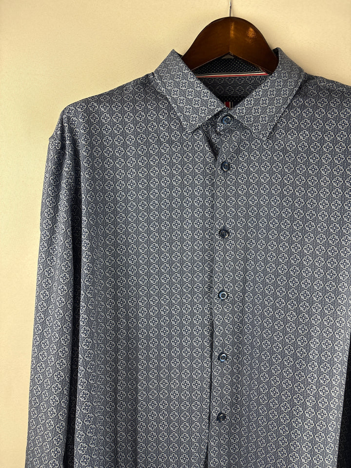 Men’s Soul of London XXL Blue Patterned Button Down