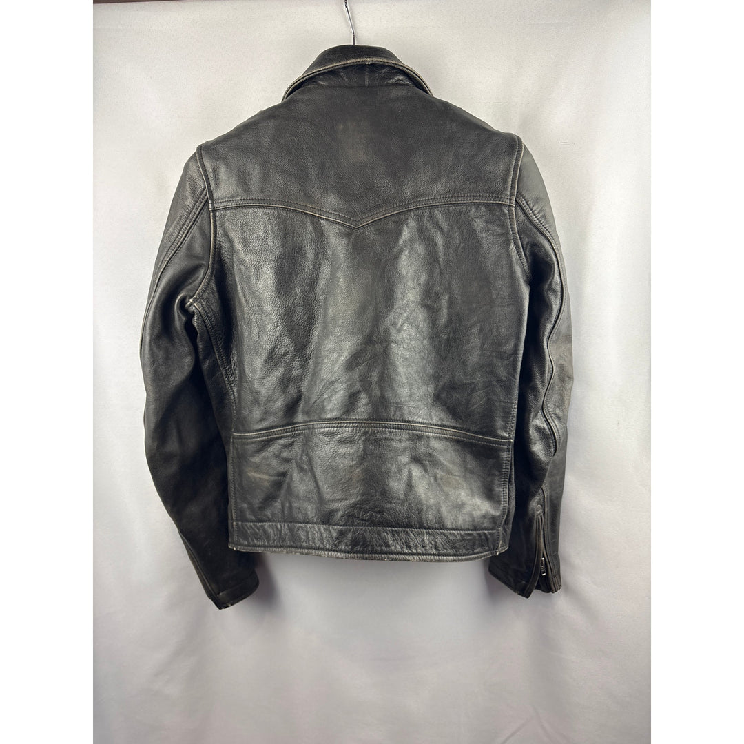 Women’s Frye Small Black Distressed Leather Motor Jacket