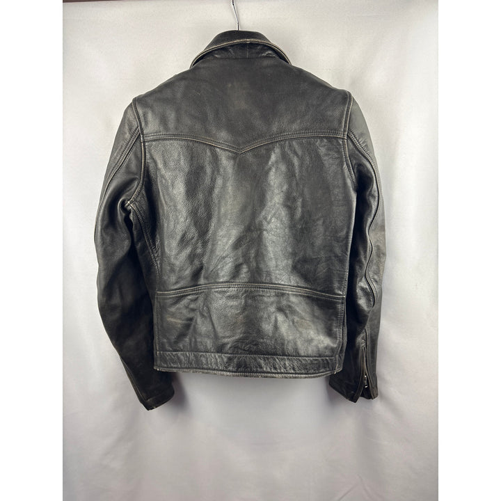 Women’s Frye Small Black Distressed Leather Motor Jacket