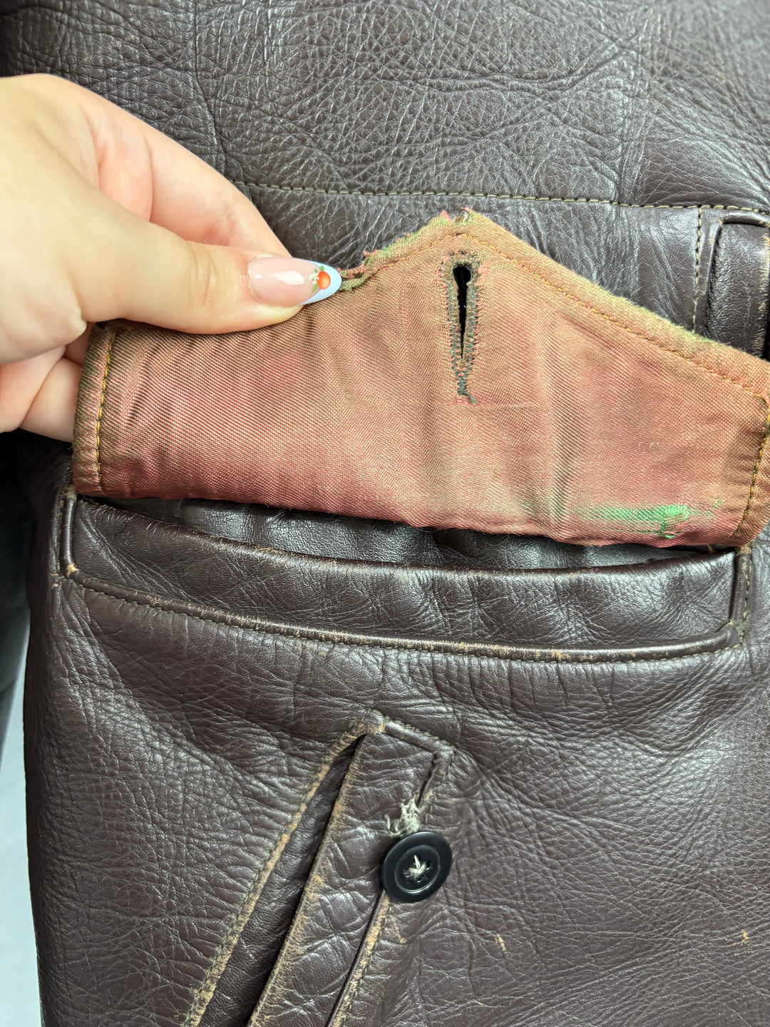 Men’s Admiral Byrd Large Vintage 1940’s-50’s Brown Leather Jacket
