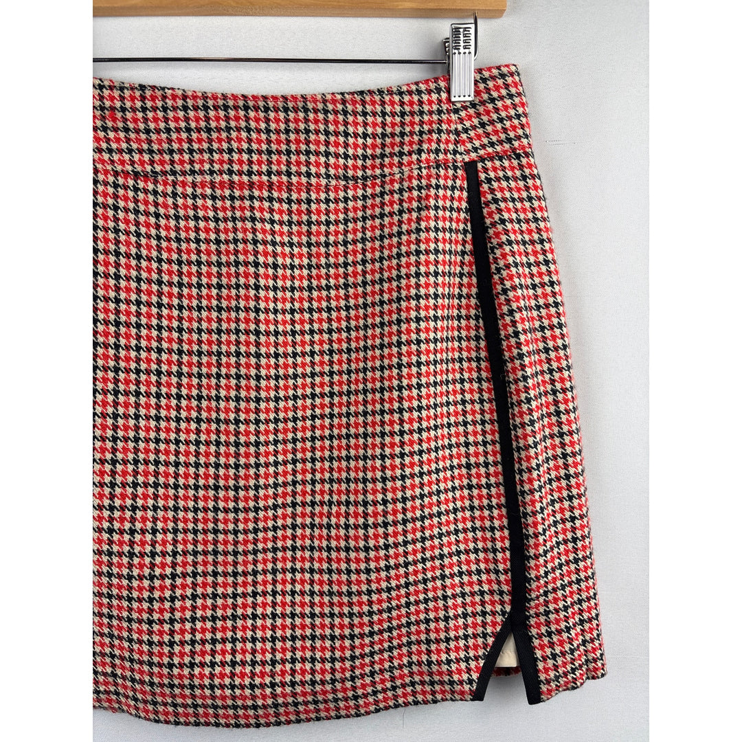 Women’s Maison Jules Size 4 Red, Black, & Cream Mini Pencil Skirt