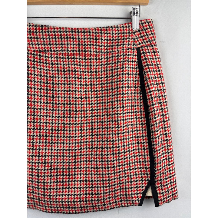 Women’s Maison Jules Size 4 Red, Black, & Cream Mini Pencil Skirt