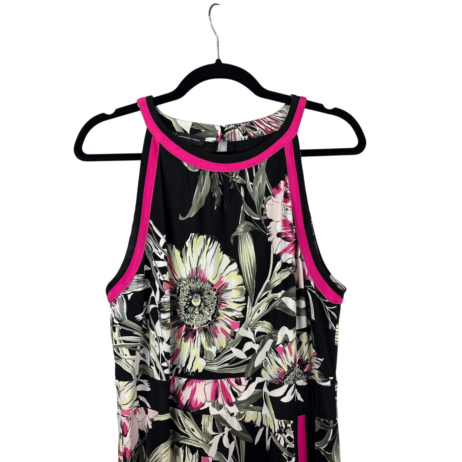 Women’s Black Floral Maxi Dress Size XL – Sleeveless Elegant Dress