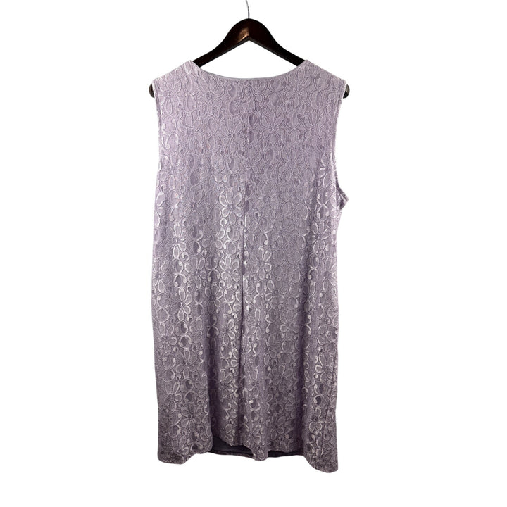 Women’s R&M Richard’s Size 20W Lilac Floral Lace Cocktail Dress w/ Sheer Shawl