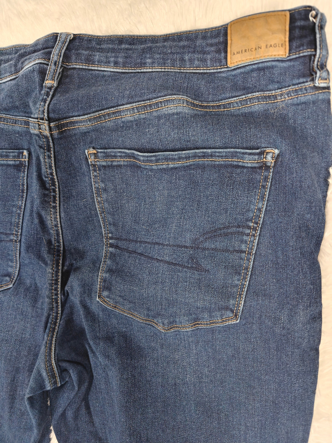 Womens American Eagle Skinny Jeans Dark Blue Size 18 Regular