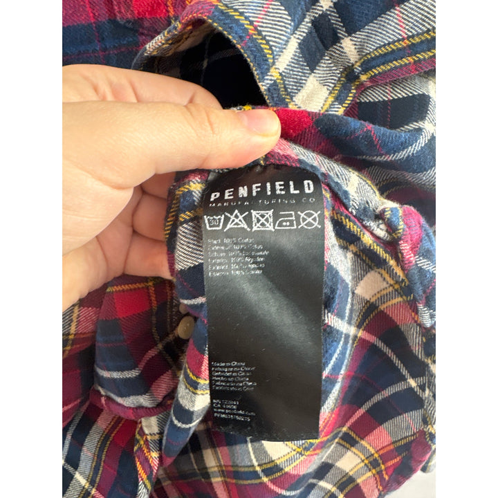 Men’s Vintage Penfield Medium Red, Blue, & White Plaid Flannel Shrit