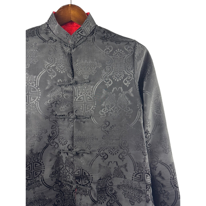 Women’s Large Reversible Red & Black Kimono Style Blouse w/ Ornate Pattern