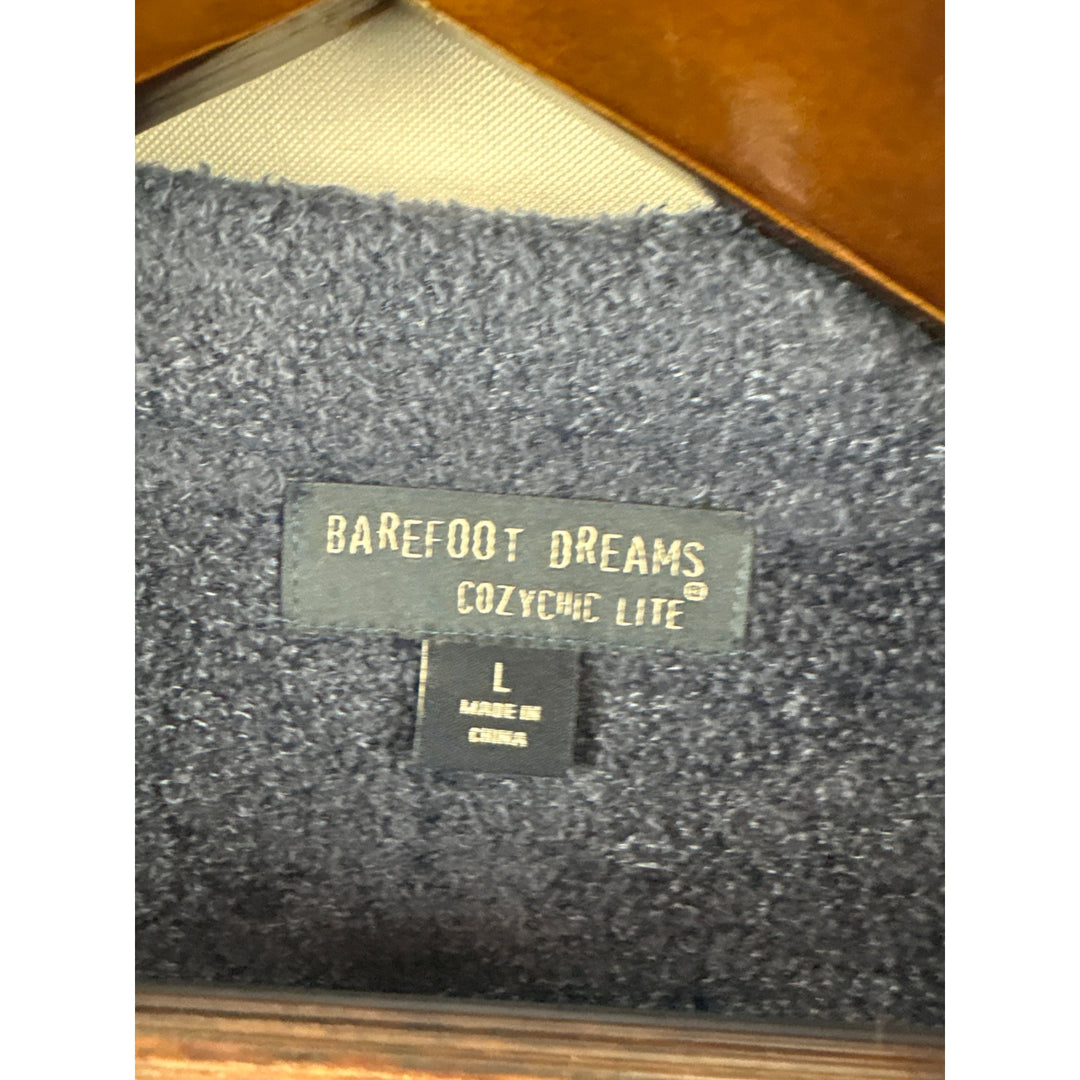 Women’s Barefoot Dreams Large Navy Blue Zip Up Plush Cardigan