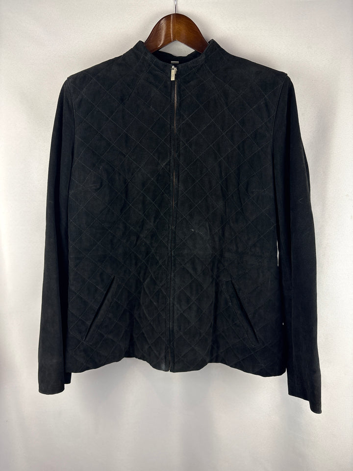 Women’s Pamela McCoy Large Black Suede Quilted Jacket