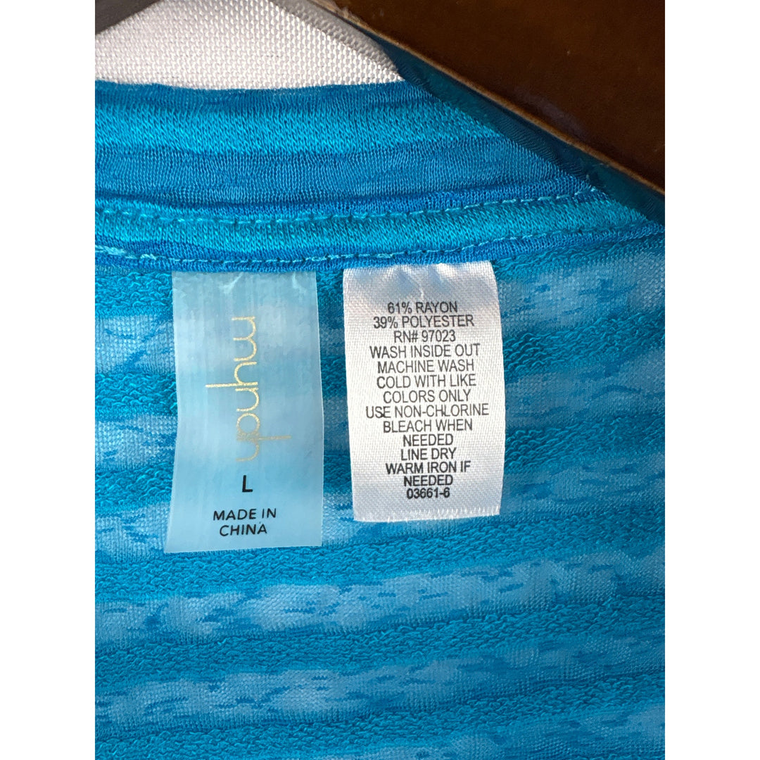 Women’s Mynah Large Oversized Blue Striped Sheer Tank